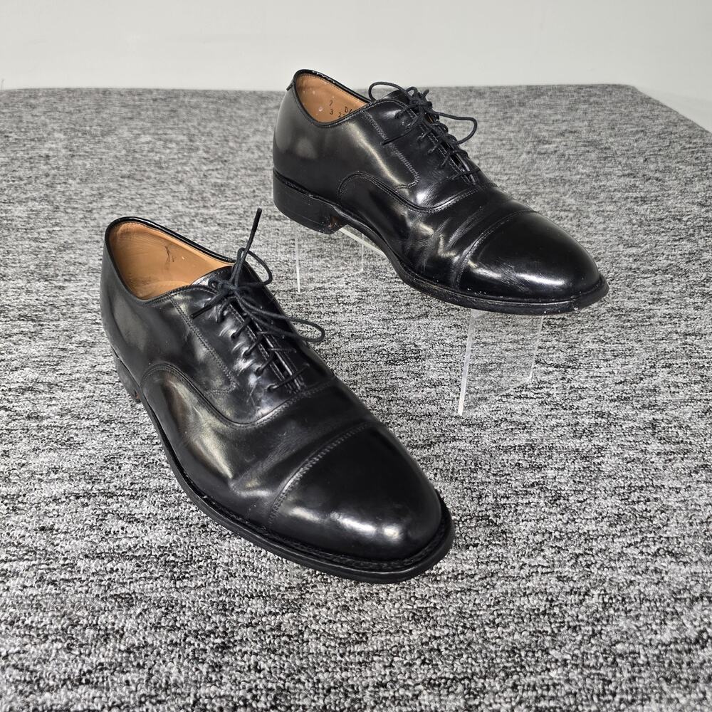 Johnston Murphy Melton Black Leather Cap Toe Oxford Dress Shoes Men 9 D Made USA
